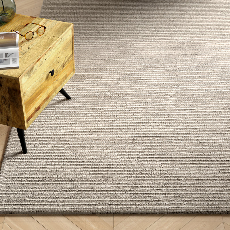 Mercury Row® Sandifer Handmade Flatweave Wool Gray/Cream Rug & Reviews